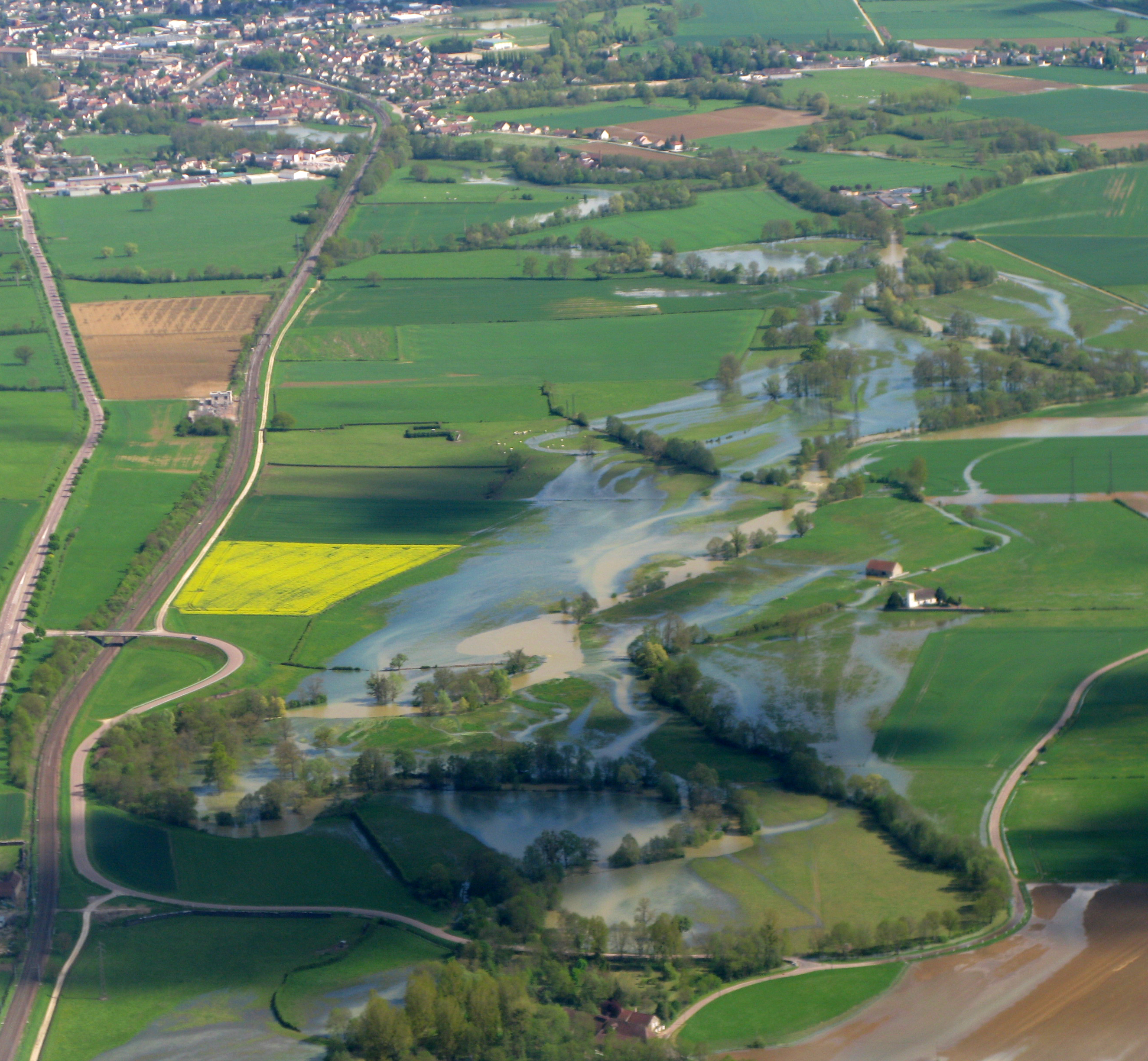 Crue de la Brenne, en mai 2013, à Seigny en Côte d'Or